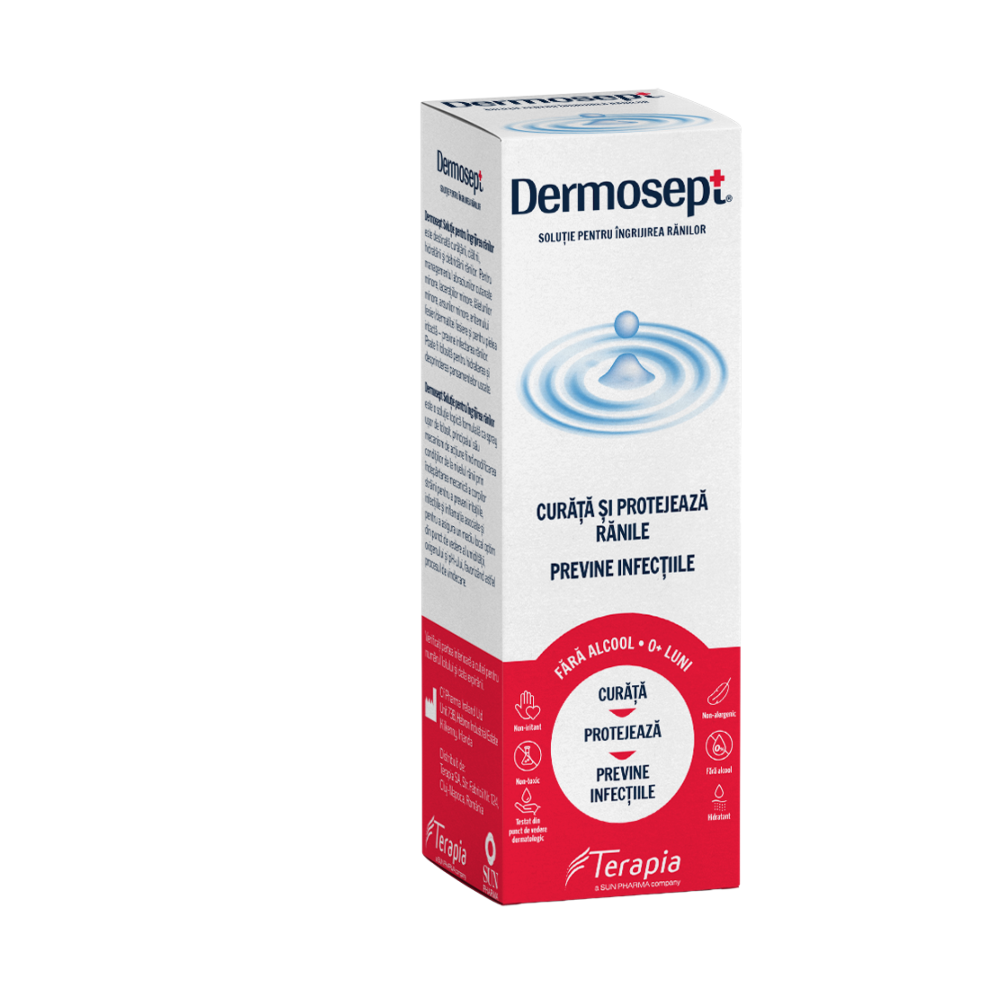 Dermosept solutie pentru ingrijirea ranilor, 60 ml, Terapia