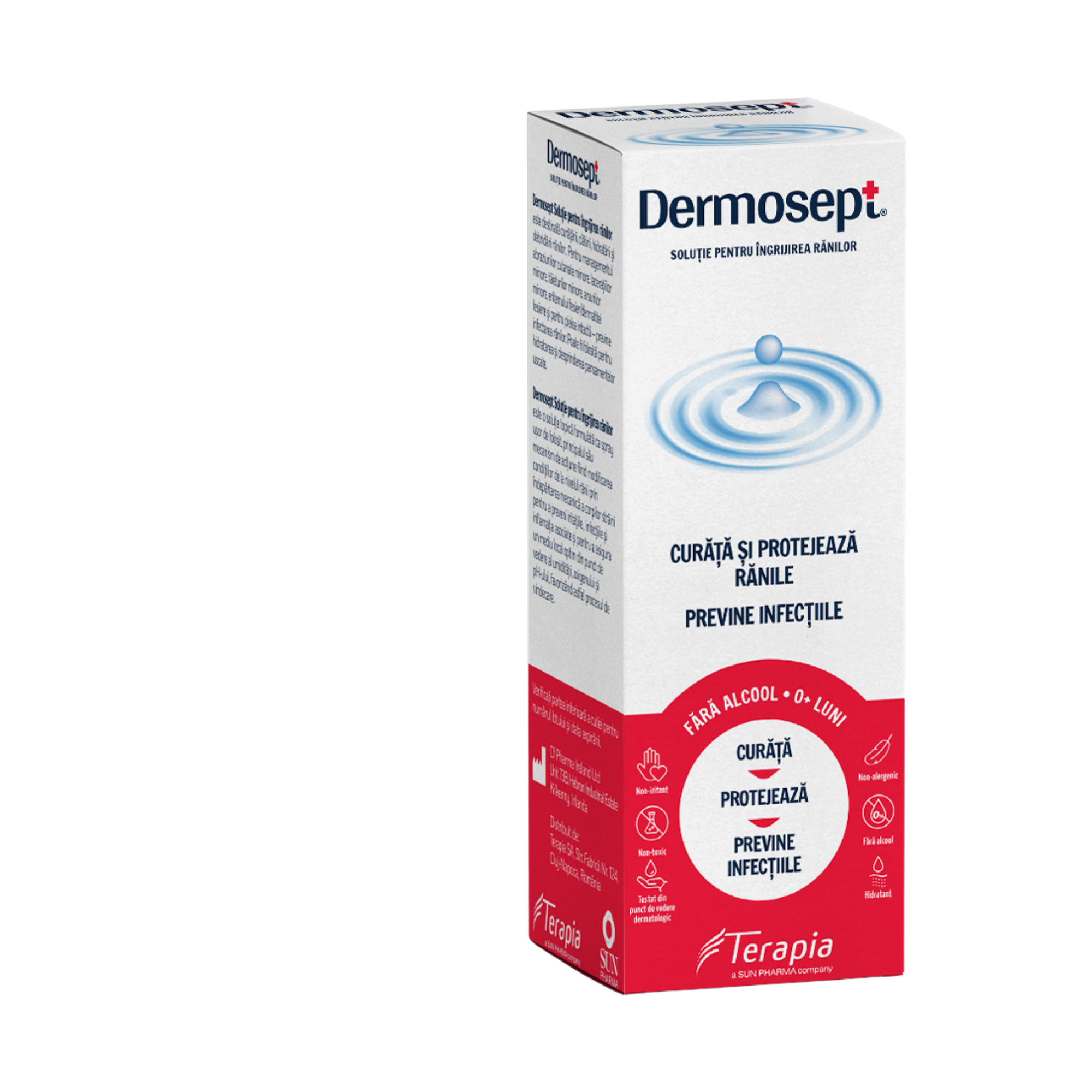 Dermosept solutie pentru ingrijirea ranilor, 250 ml, Terapia