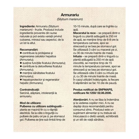 Ceai de Armurariu, 50 g, Dacia Plant 773124