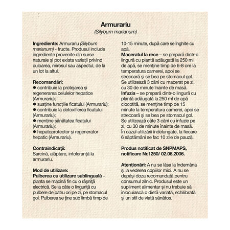 Ceai de Armurariu, 50 g, Dacia Plant 808415