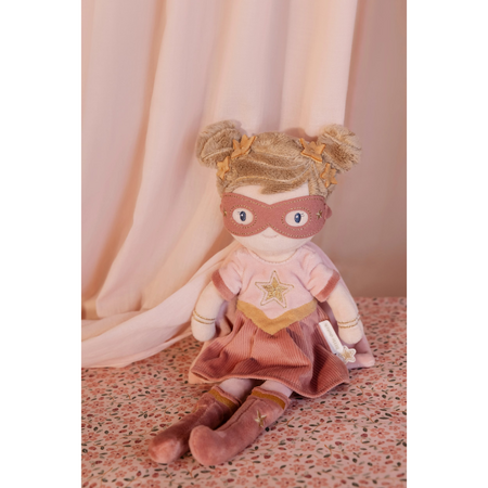 Papusa textila Supererou Rosa, 35 cm, 12 luni+, Little Dutch 773147