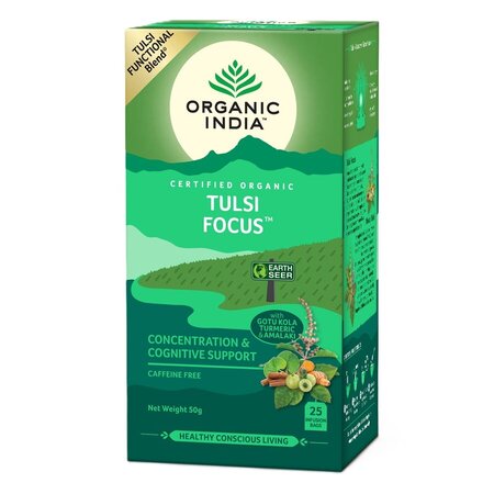 Ceai Bio Tulsi Focus, 25 plicuri, Organic India 790259