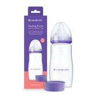 Biberon cu tetina flux rapid NaturalWave, +6 luni, 330 ml, Lansinoh