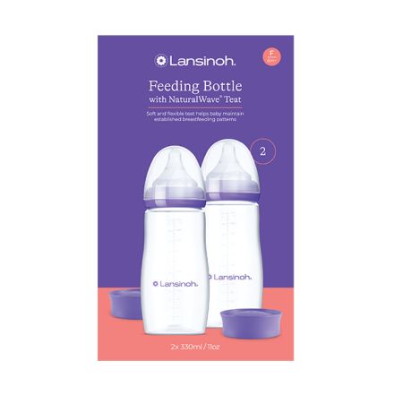 Pachet Biberoane cu flux rapid NaturalWave, +6 luni, 2 x 330 ml, Lansinoh 773252