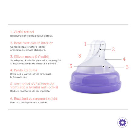 Pachet biberoane cu tetina flux rapid NaturalWave, +6 luni, 3 x 330 ml, Lansinoh 773274