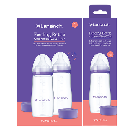 Pachet biberoane cu tetina flux rapid NaturalWave, +6 luni, 3 x 330 ml, Lansinoh 773277