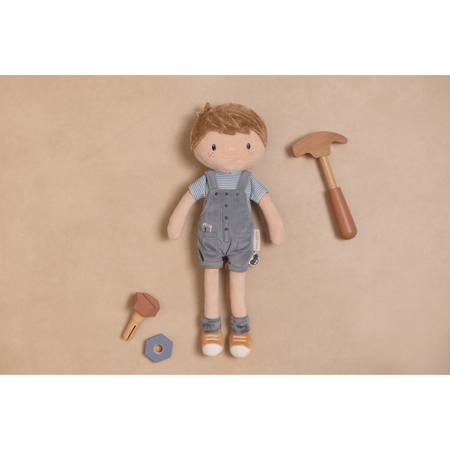 Papusa textila Jim, 35 cm, 12 luni+, Little Dutch 773406