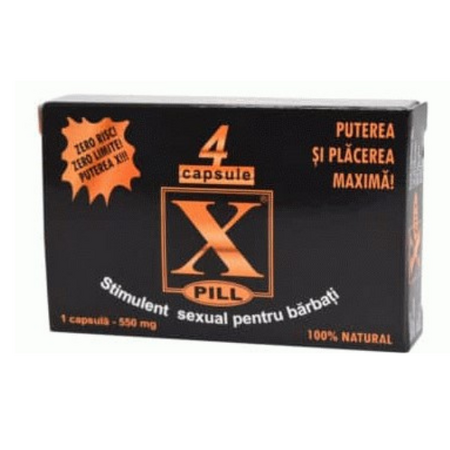 Stimulent sexual pentru barbati X-Pill, 550 mg x 4 capsule, Sichuan Wolong Pharmaceutical