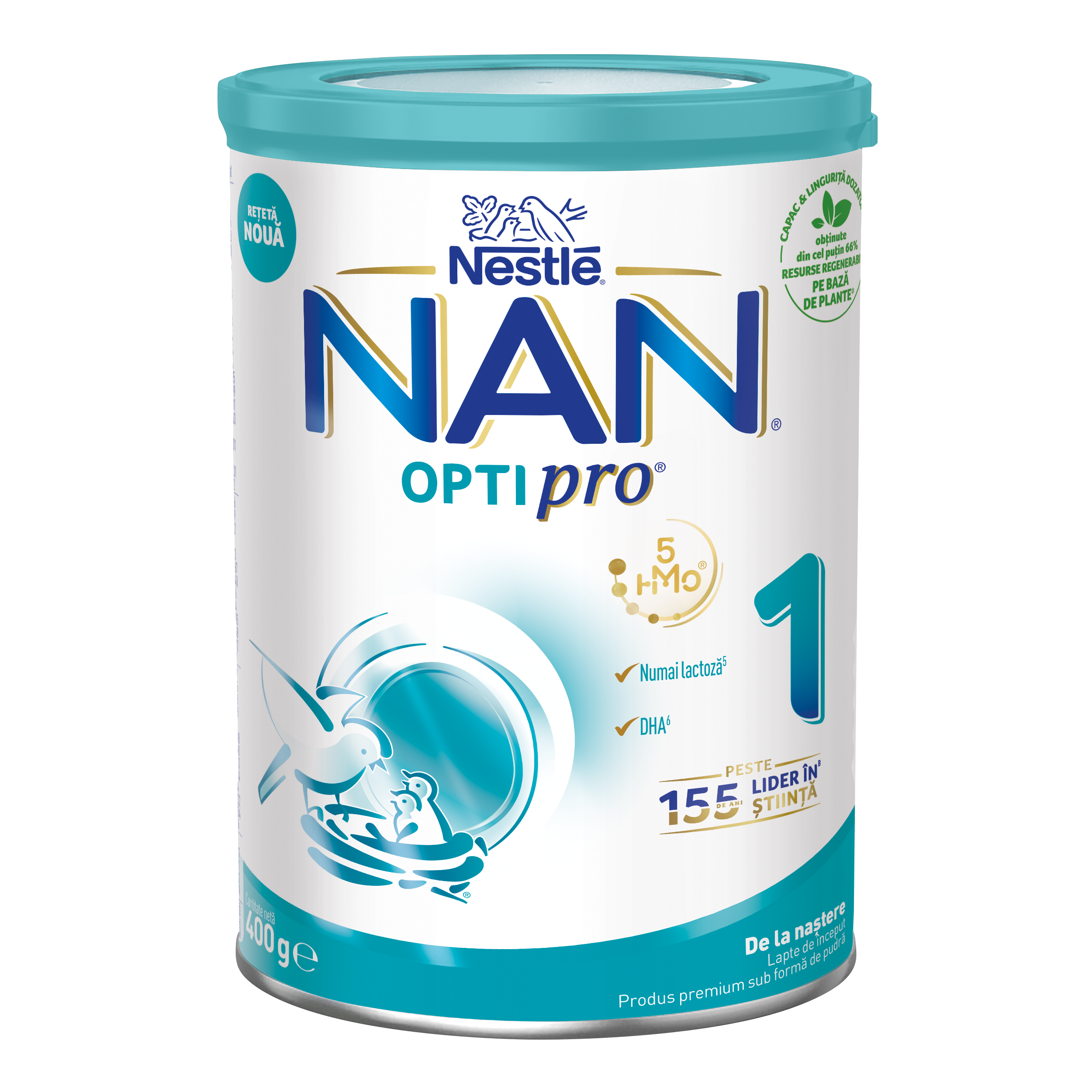 Formula lapte de inceput Nan 1 Optipro HMO, +0 luni, 400 g, Nestle