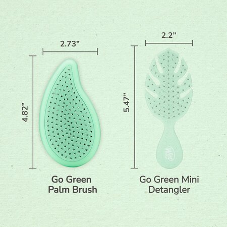Perie de par Go Green Palm Detangler, Green-Tea Oil, 1 bucata, Wetbrush 773686