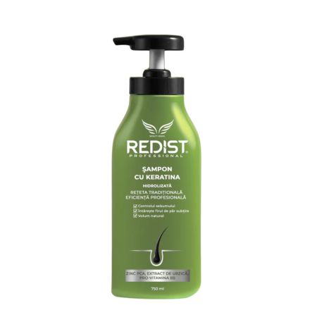 Eticheta Produs Sampon pentru par cu keratina hidrolizata, 750 ml, Redist