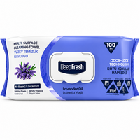 Servetele umede multisuprafete, Lavanda, 100 bucati, Deep Fresh