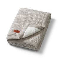Paturica pentru copii din bumbac cu captuseala fleece, 75 x 100 cm, Gri, Babybio