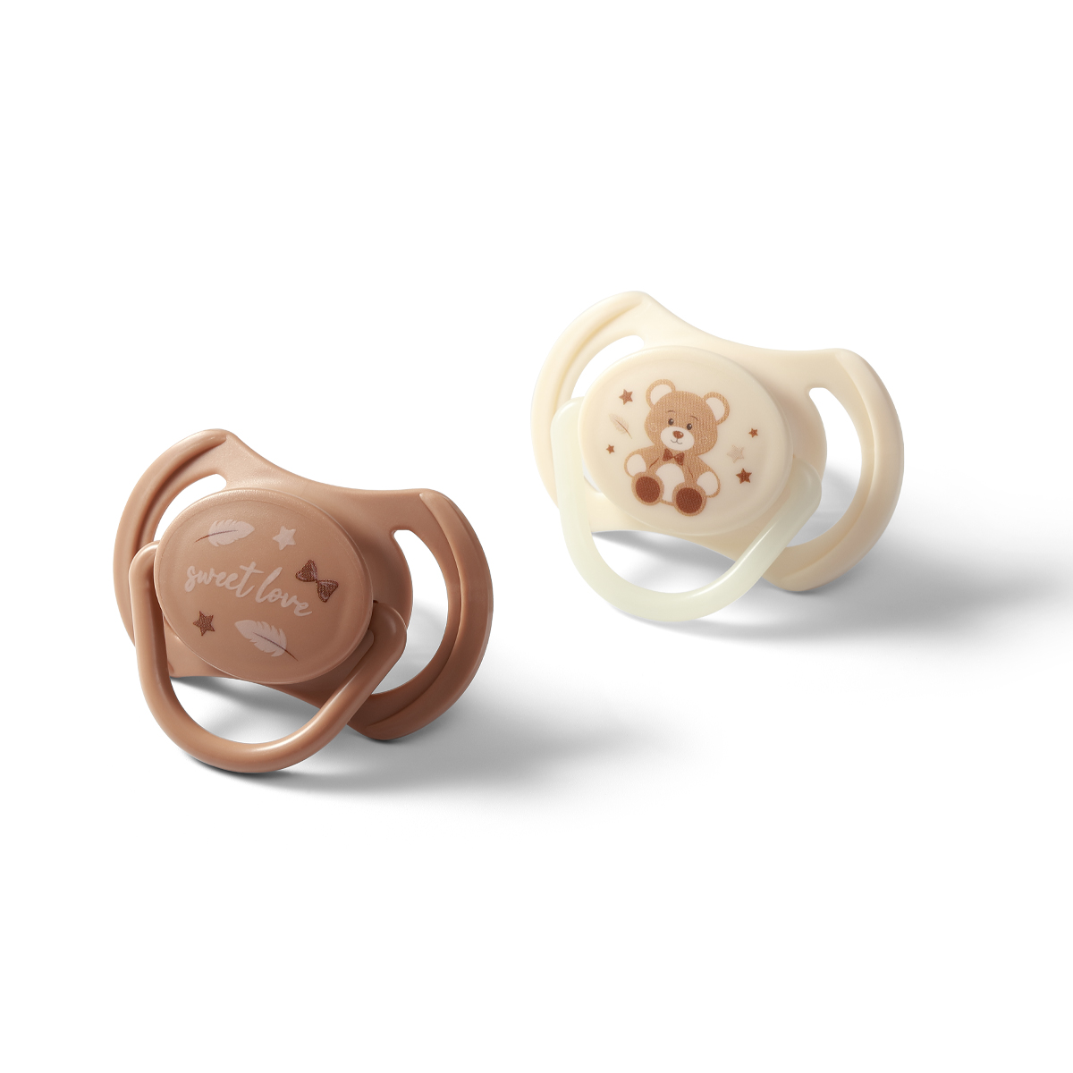 Suzete simetrice din silicon Night & Day, 0-6 luni, 2 bucati, Babyono