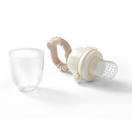 Dispozitiv de hranire cu rasucire pentru copii, Bej, Dino, 6 luni+, Babyono 774332