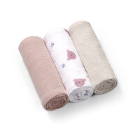 Scutece creponate din muselina, 70x70 cm, Purple, 3 bucati, Babyono