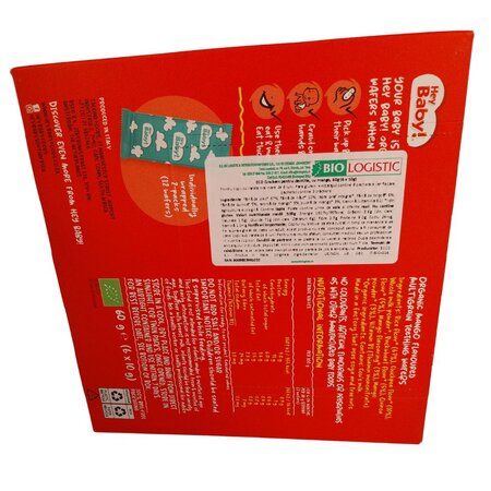 Crackers Bio pentru dentitie, Mango, 6 luni+, 60 g, Hey Baby 774473