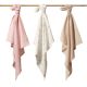 Scutece creponate din muselina, 70x70 cm, Pink, 3 bucati, Babyono 774491