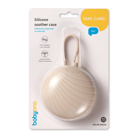 Husa pentru suzeta din silicon, Bej, 0 luni+, Babyono 774620