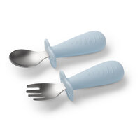 Set lingurita si furculita, Albastru, 12 luni+, Babyono