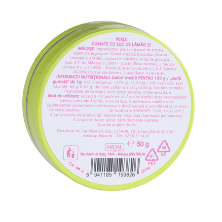 Perle gumate cu lamaie si macese, 50 g, Apidava 774659