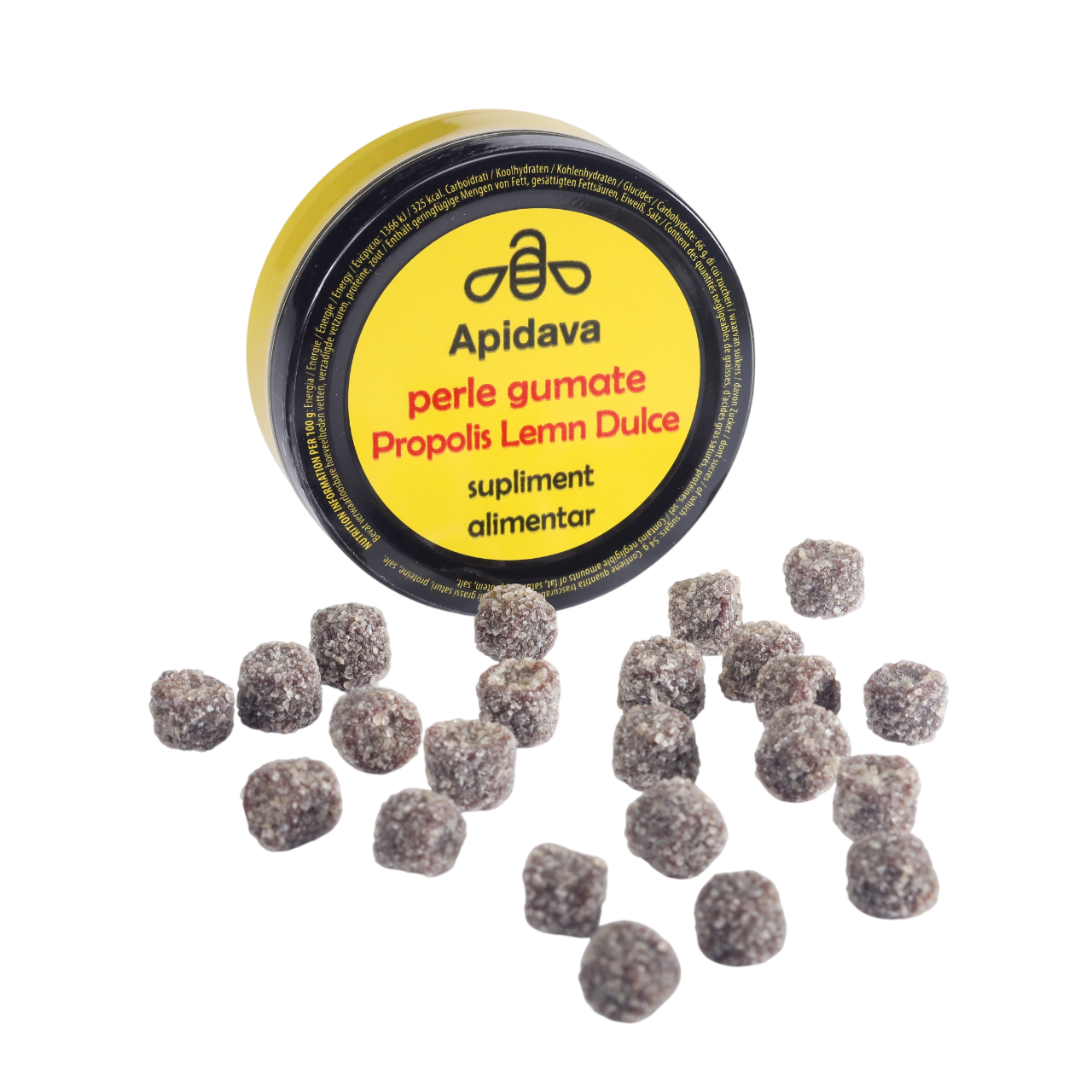 Perle gumate cu Propolis si lemn dulce, 50 g, Apidava