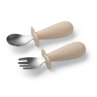 Set lingurita si furculita, Bej, 12 luni+, Babyono