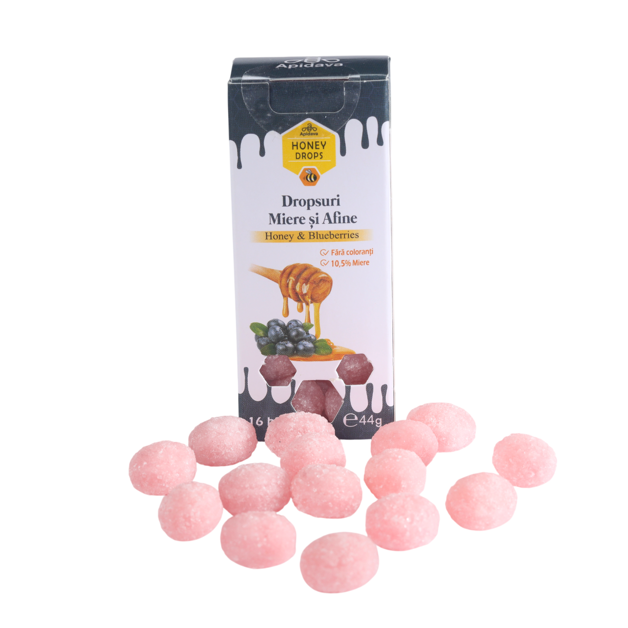 Dropsuri cu Miere si Afine, 44 g, Apidava
