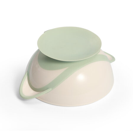 Castron cu ventuza si lingurita, Verde deschis, 6 luni+, Babyono 774733