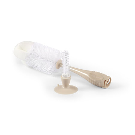 Perie cu ventuza pentru biberon si tetina, Crem, 1 bucata, Babyono 774750