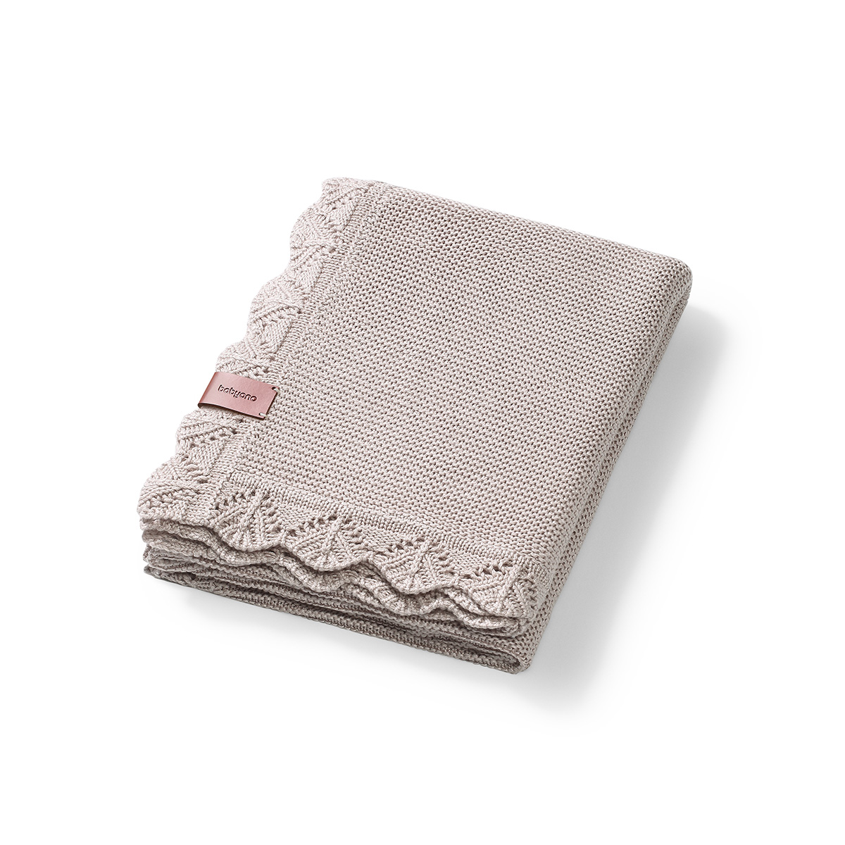 Patura tricotata din bambus, 75 x 100 cm, Maro, Babyono