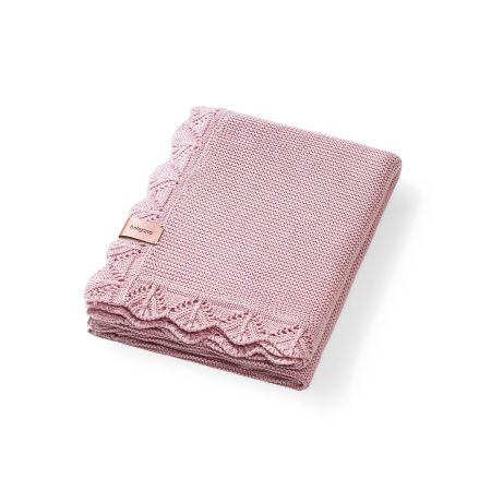 Patura tricotata din bambus, 75 x 100 cm, Roz, Babyono