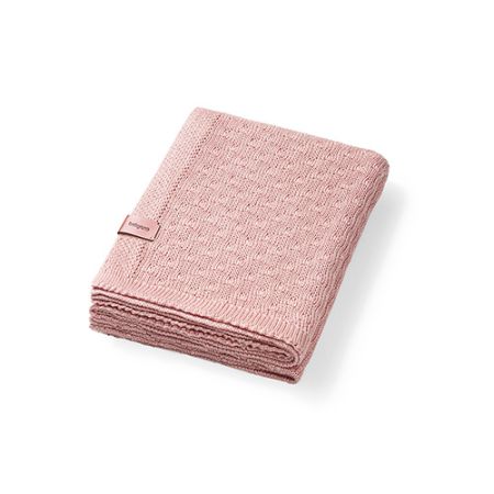 Paturica tricotata din bambus, 75x100 cm, Roz, Babyono