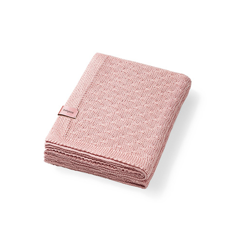 Paturica tricotata din bambus, 75x100 cm, Roz, Babyono