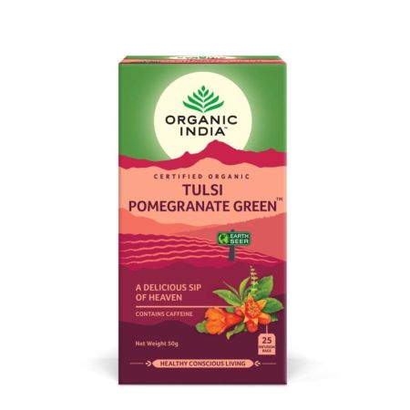 Ceai Tulsi Rodie si Ceai Verde, 25 plicuri, Organic India