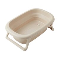 Cadita pliabila cu dop, Natural Linen, Tega Baby