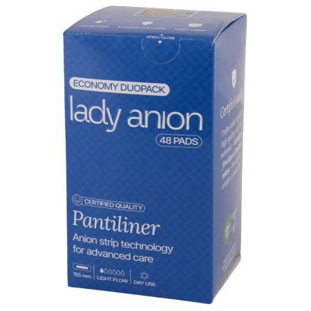 Absorbante zilnice fara aripioare Duo Pack, 48 buc, Lady Anion