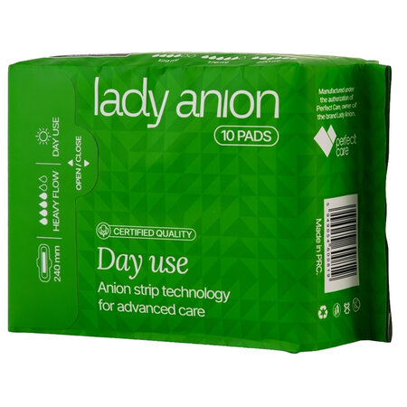 Absorbante de zi cu bumbac organic Active, 10 buc, Lady Anion 775230