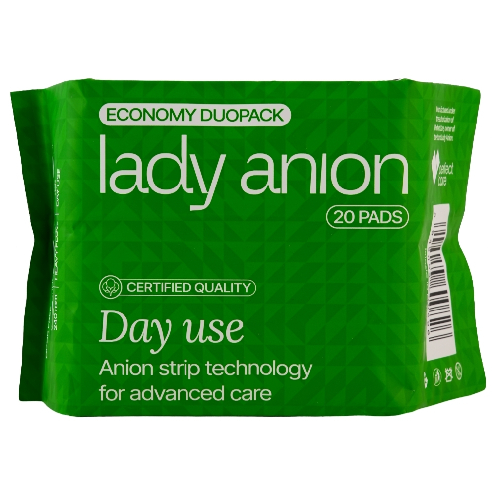 Absorbante de zi cu bumbac organic Active, 20 buc, Lady Anion