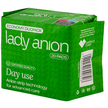 Absorbante de zi cu bumbac organic Active, 20 buc, Lady Anion 775238