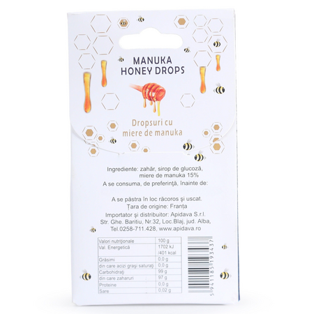 Dropsuri cu Miere de Manuka, 70 g, Apidava 775246