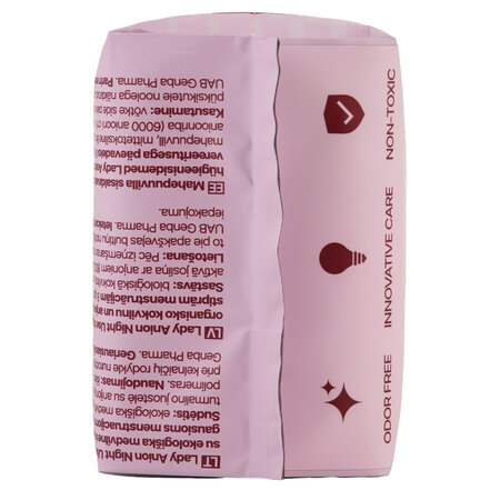 Absorbante de noapte cu aripioare, 8 buc, Lady Anion 775290