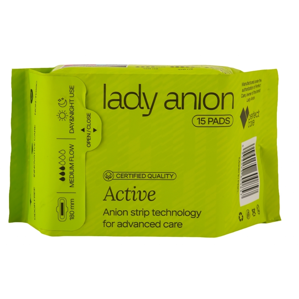 Absorbante cu aripioare pentru activitate intensa, 15 buc, Lady Anion
