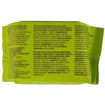 Absorbante cu aripioare pentru activitate intensa, 15 buc, Lady Anion 775323