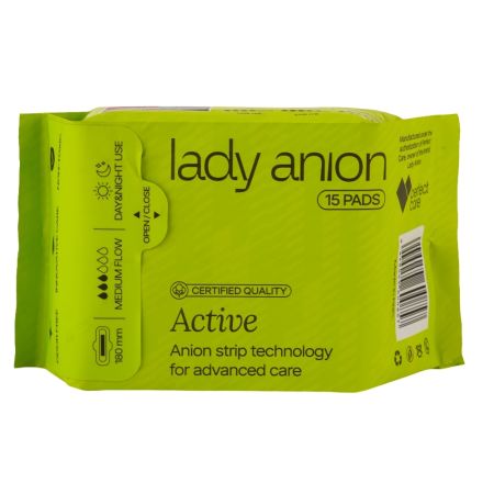 Absorbante cu aripioare pentru activitate intensa, 15 buc, Lady Anion