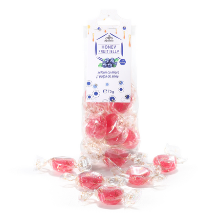 Jeleuri cu 5% miere si pulpa de afine, 75 g, Apidava