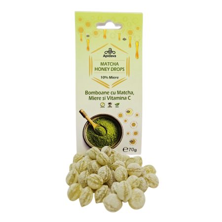 Bomboane cu miere, matcha si vitamina C, 70 g, Apidava