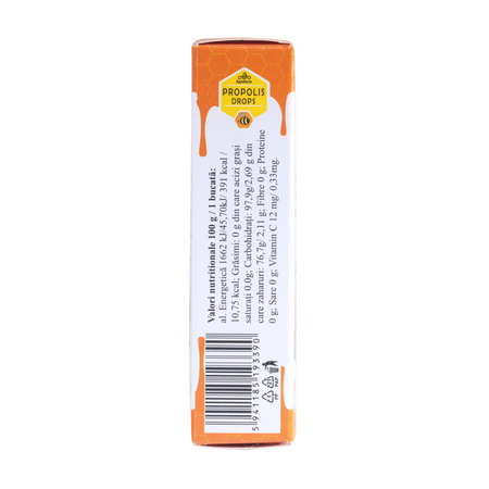 Dropsuri cu Propolis, miere, vitamina C si citrice, 44 g, Apidava 775374