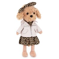Catelusa de Plus Premium Lucky Doggy, 38 cm, Lucky Fendi in Tinuta Eleganta, 3 ani+, Orange Toys