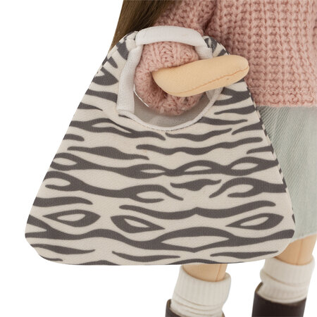 Papusa de Plus Premium Sweet Sisters, 32 cm, Sophie intr-o fusta denim, Orange Toys 775450